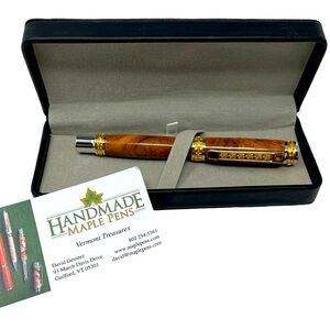 Handmade in Vermont Burl Maple Ballpoint Pen